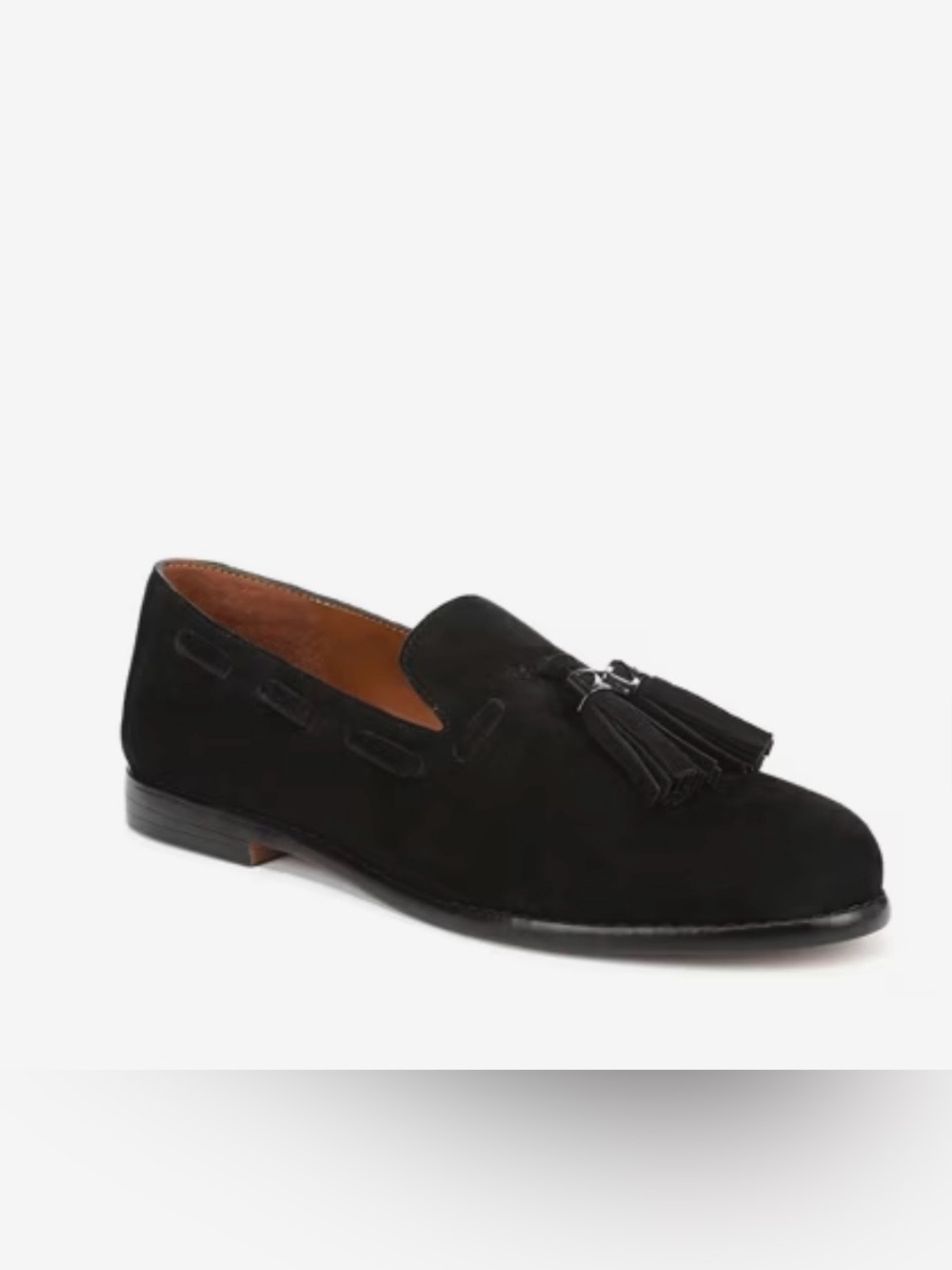 Franco Sarto Black Suede Tassel Loafers